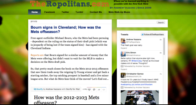 Screenshot of TheRopolitans home page.