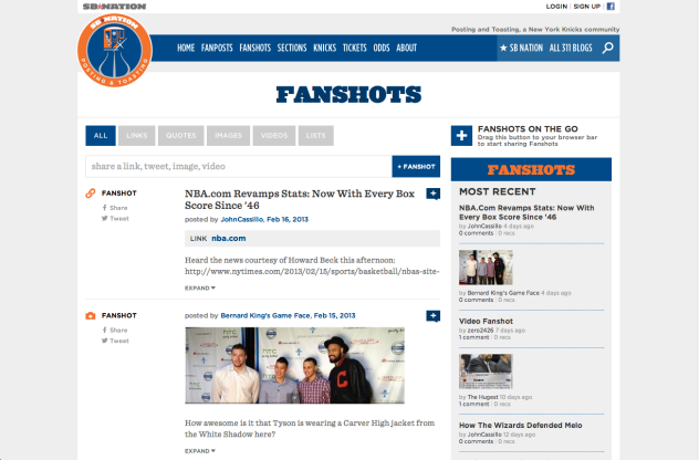 Screenshot of Fanshots